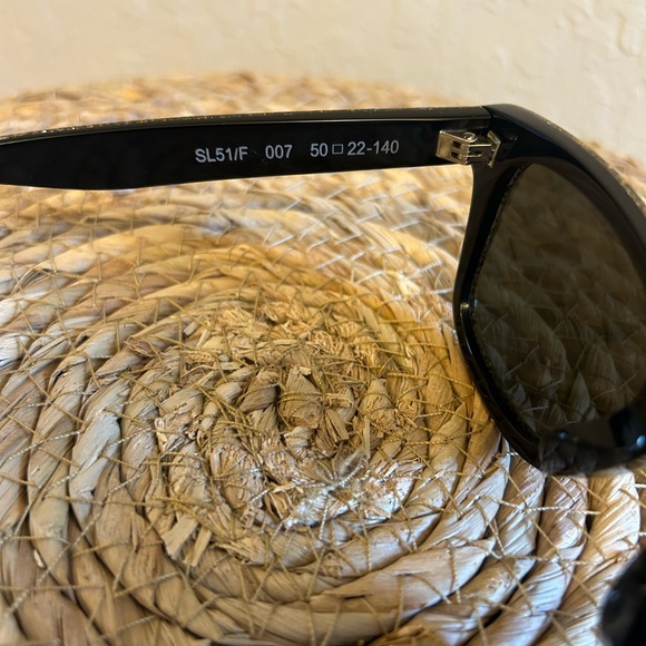 💜 SAINT LAURENT Gold Glitter Sunglasses - Picture 6 of 9